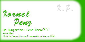 kornel penz business card